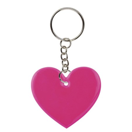 FUCHSIA REFLECTIVE HEART KERYRING FRIZY