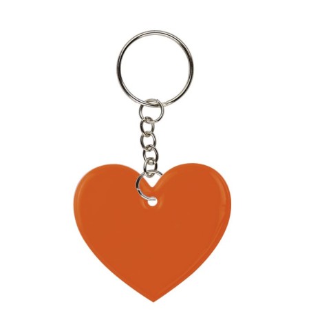 ORANGE REFLECTIVE HEART KERYRING FRIZY