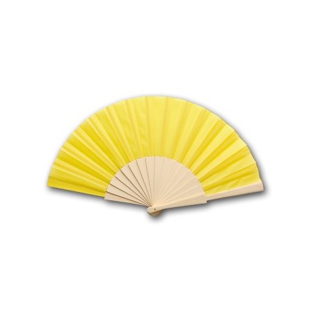 YELLOW WOODEN HAND FAN LOVE