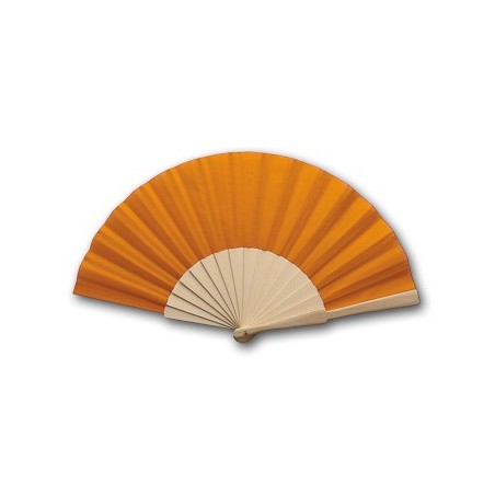 ORANGE WOODEN HAND FAN LOVE