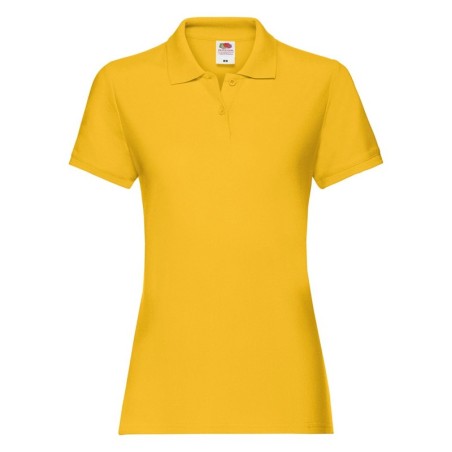 POLO MANCHES COURTES POLO PREMIUM FEMME JAUNE- L