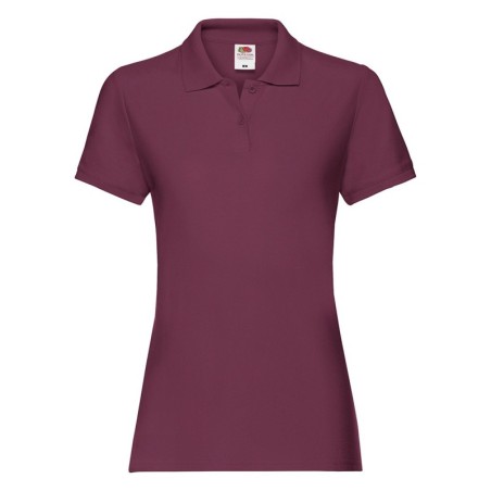 POLO MANCHES COURTES POLO PREMIUM FEMME BORDEAUX- L