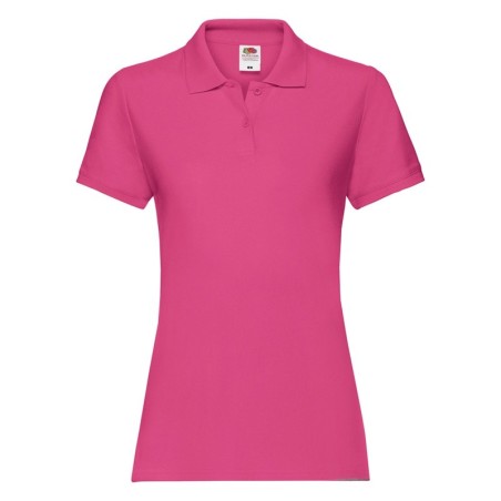 POLO MANCHES COURTES POLO PREMIUM FEMME FUCHSIA- L