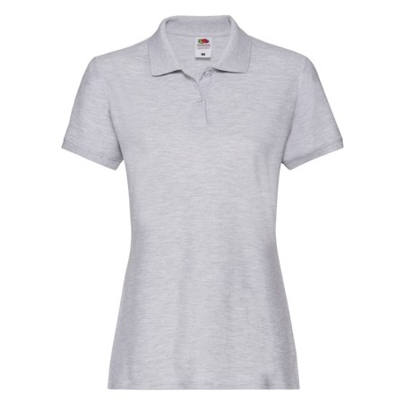 POLO MANCHES COURTES POLO PREMIUM FEMME GRIS - L