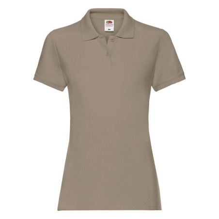 POLO MANCHES COURTES POLO PREMIUM FEMME MARRON- L