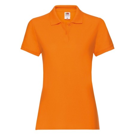 POLO MANCHES COURTES POLO PREMIUM FEMME ORANGE- L