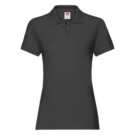 POLO MANCHES COURTES POLO PREMIUM FEMME NOIR - L