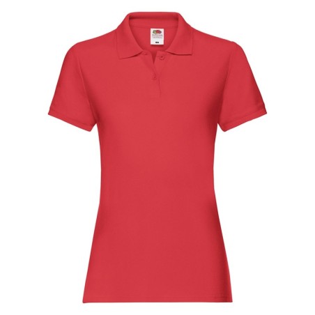 POLO MANCHES COURTES POLO PREMIUM FEMME ROUGE- L