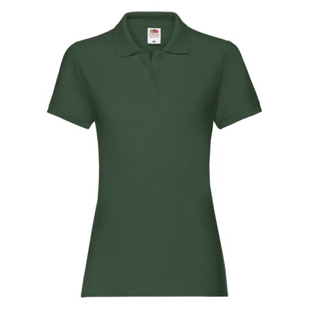 POLO MANCHES COURTES POLO PREMIUM FEMME VERT FONCÉ- L