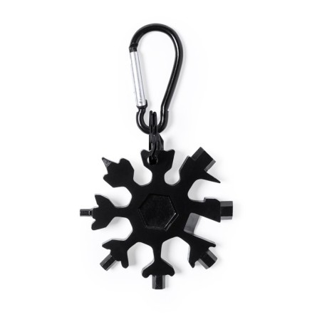 BLACK STAINLESS-STEEL KEYRING TORKUL