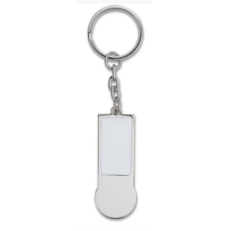 WHITE KEYRING COIN CARTY