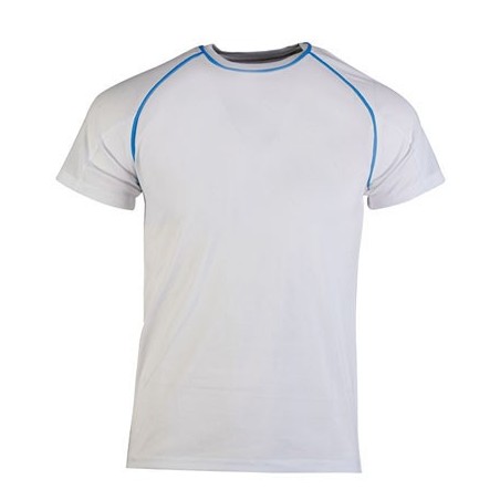 CAMISETA TÉCNICA TEKNO 140 GRS BLANCO CON AZUL ROYAL TALLA L