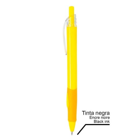 BOLIGRAFO PLASTICO PUPIL AMARILLO TINTA NEGRA