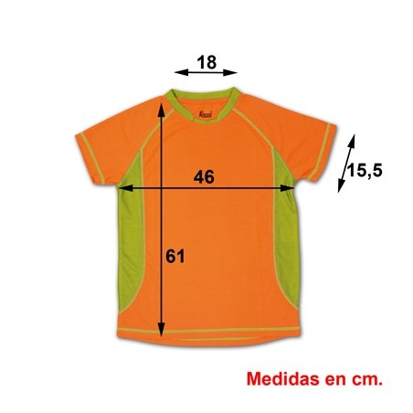 CAMISETA TECNICA ARABIA NIÑO NARANJA FLUOR 12/14