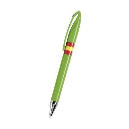 LIGHT GREEN PLASTIC PEN BANNER SPANISH FLAG