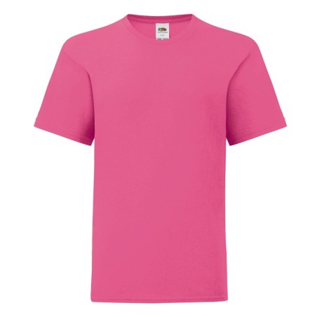 T-SHIRT 100 % COTON MANCHES COURTES ICONIC ENFANT COULEUR FUCHSIA 12-13