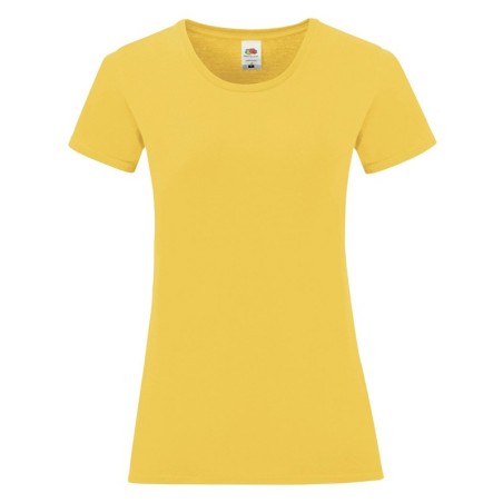 T-SHIRT 100 % COTON MANCHES COURTES ICONIC FEMME COULEUR JAUNE- L