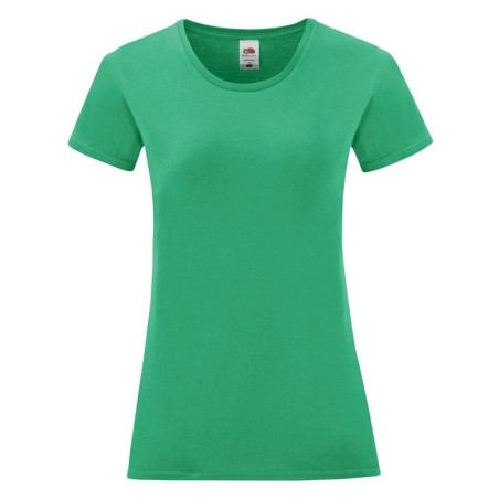 T-SHIRT 100 % COTON MANCHES COURTES ICONIC FEMME COULEUR VERT- L